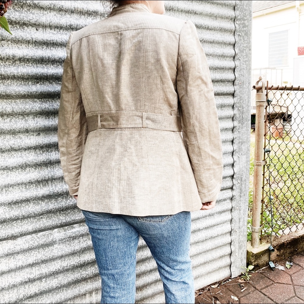 Calvin Klein Herringbone Belted Jacket - Picture 3 of 9